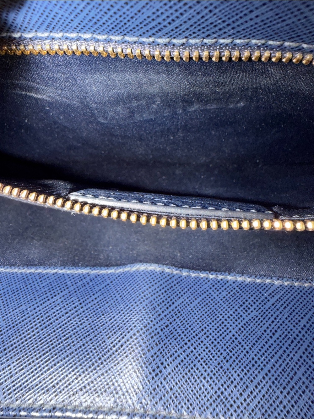 Salvatore Ferragamo Navy Saffiano Leather Vara Shoulder Bag with Gold Hardware - Picture 16 of 16